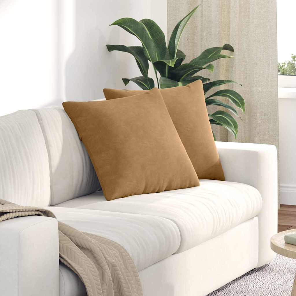 Sofakuddar 2 pcs Brun 50 x 50 cm Kordread tyg