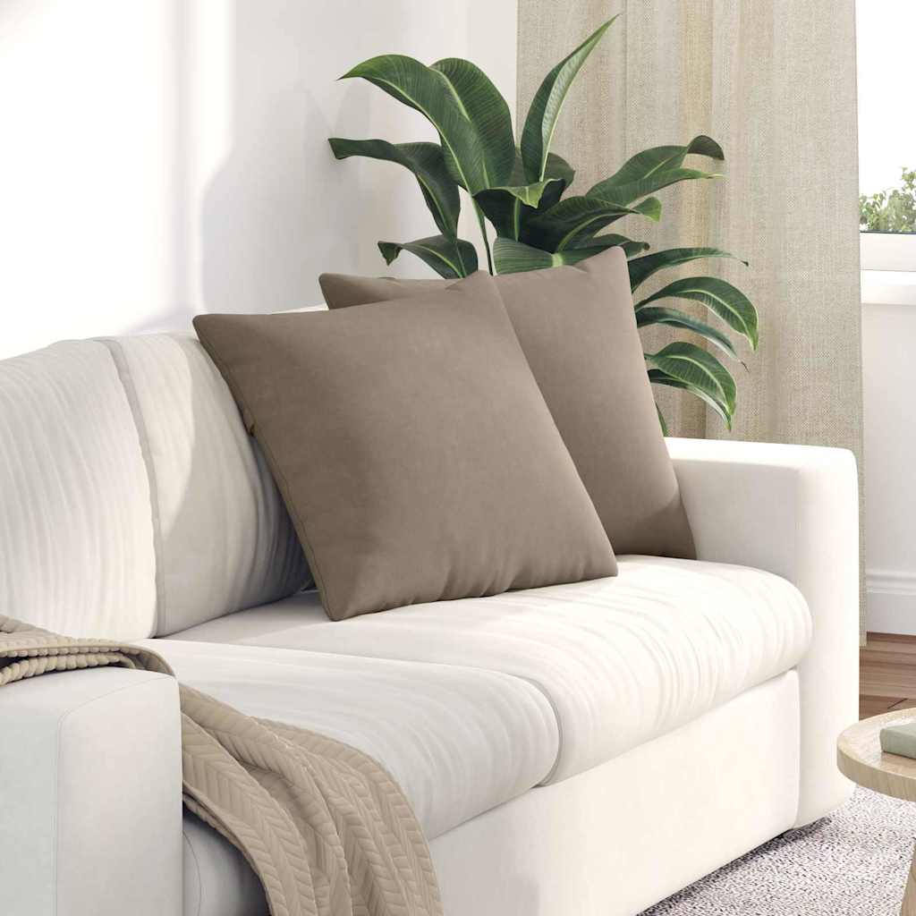 Sofakuddar 2 st tyg Taupe 50 x 50 cm
