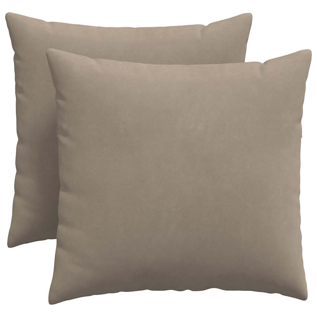 Sofakuddar 2 st tyg Taupe 50 x 50 cm