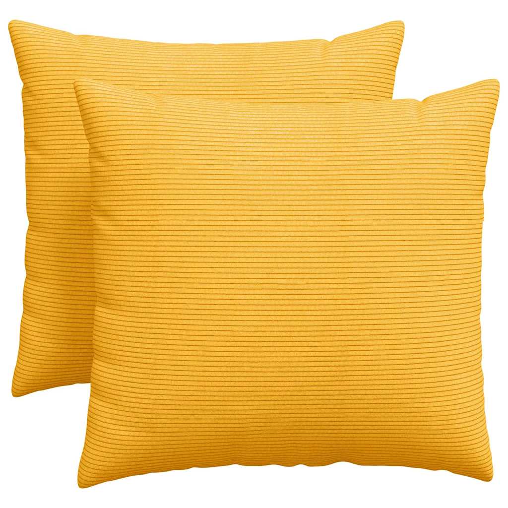 Sofakuddar 2 st Ljusgul 50 x 50 cm Kordread tyg