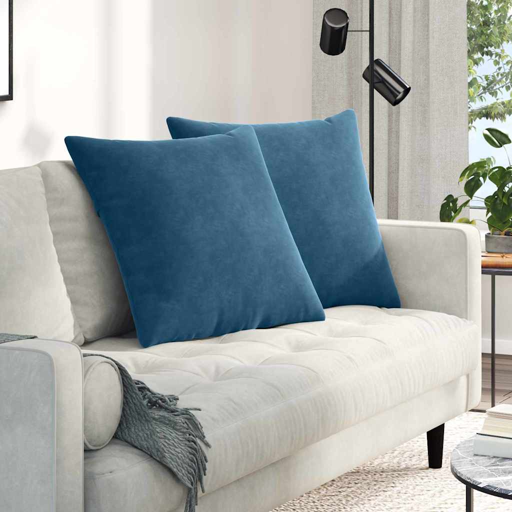 Sofakuddar 2 pcs Blå 60 x 60 cm Kordread tyg