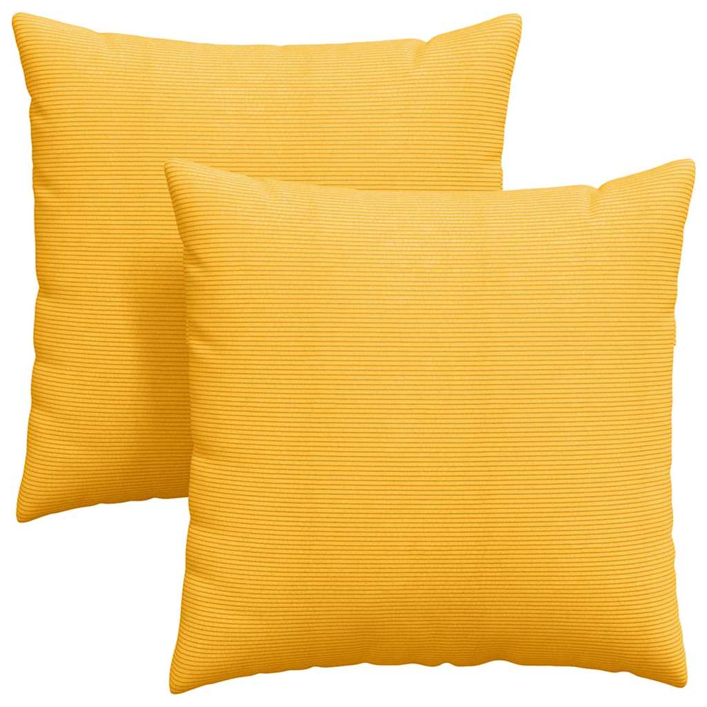Sofakuddar 2 st Ljusgul 60 x 60 cm Kordread tyg