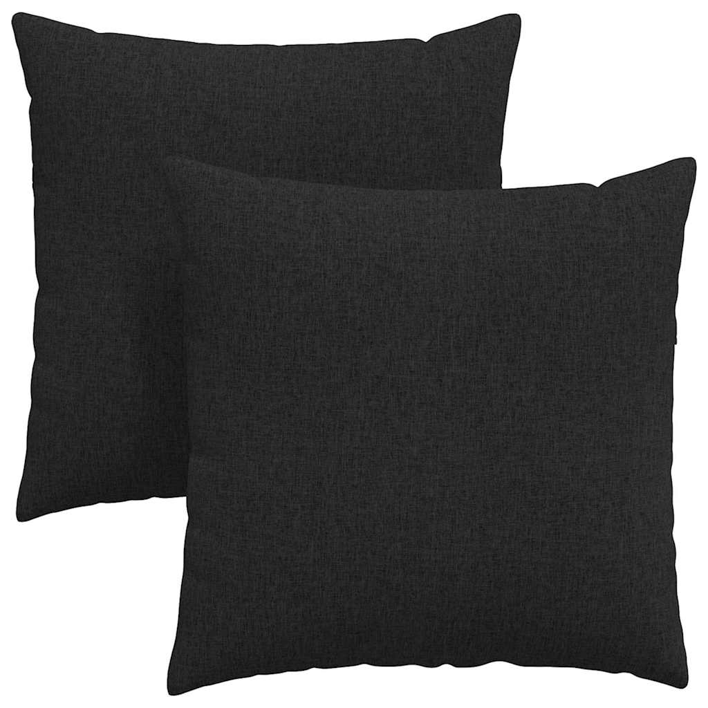 Sofakuddar 2 st tyg Svart 80 x 80 cm
