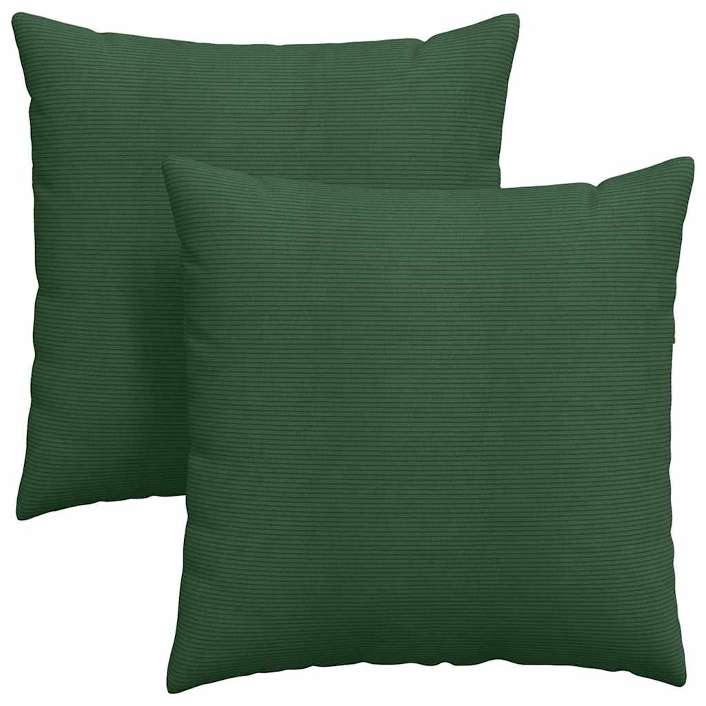 Sofakuddar 2 st Mörkgrön 80 x 80 cm Kordread tyg