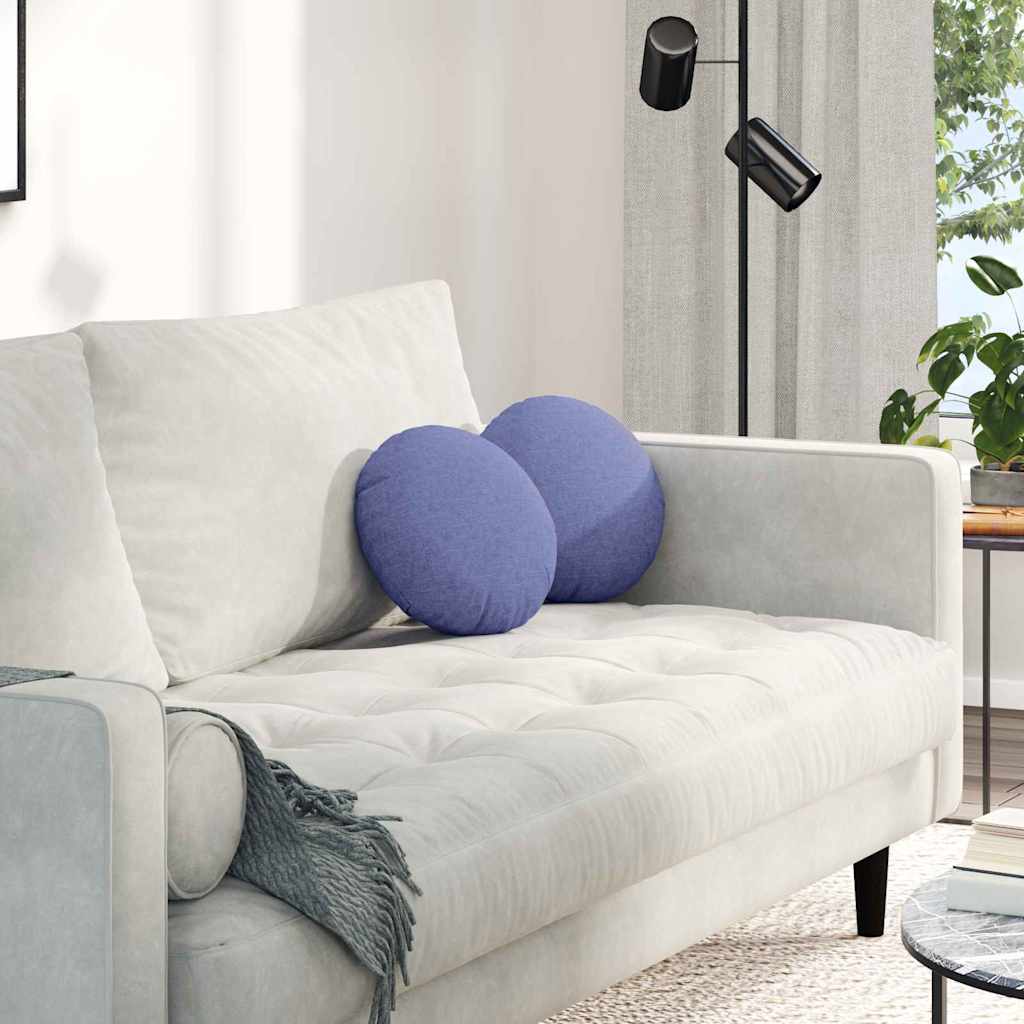 Sittkuddar 2 st Tyg Jeansblå Ø30 x 13 cm