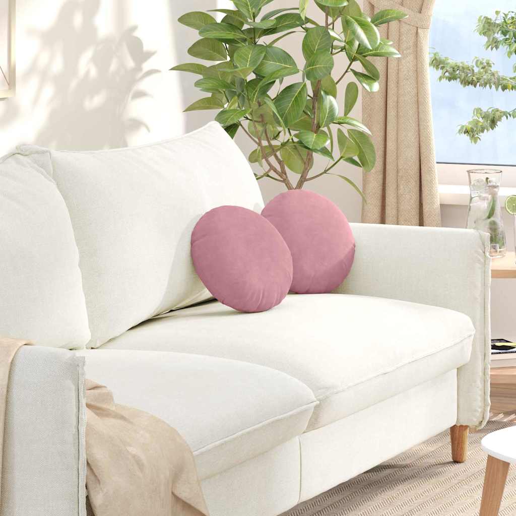 Sittkuddar 2 st Sammet Rosa Ø30 x 13 cm