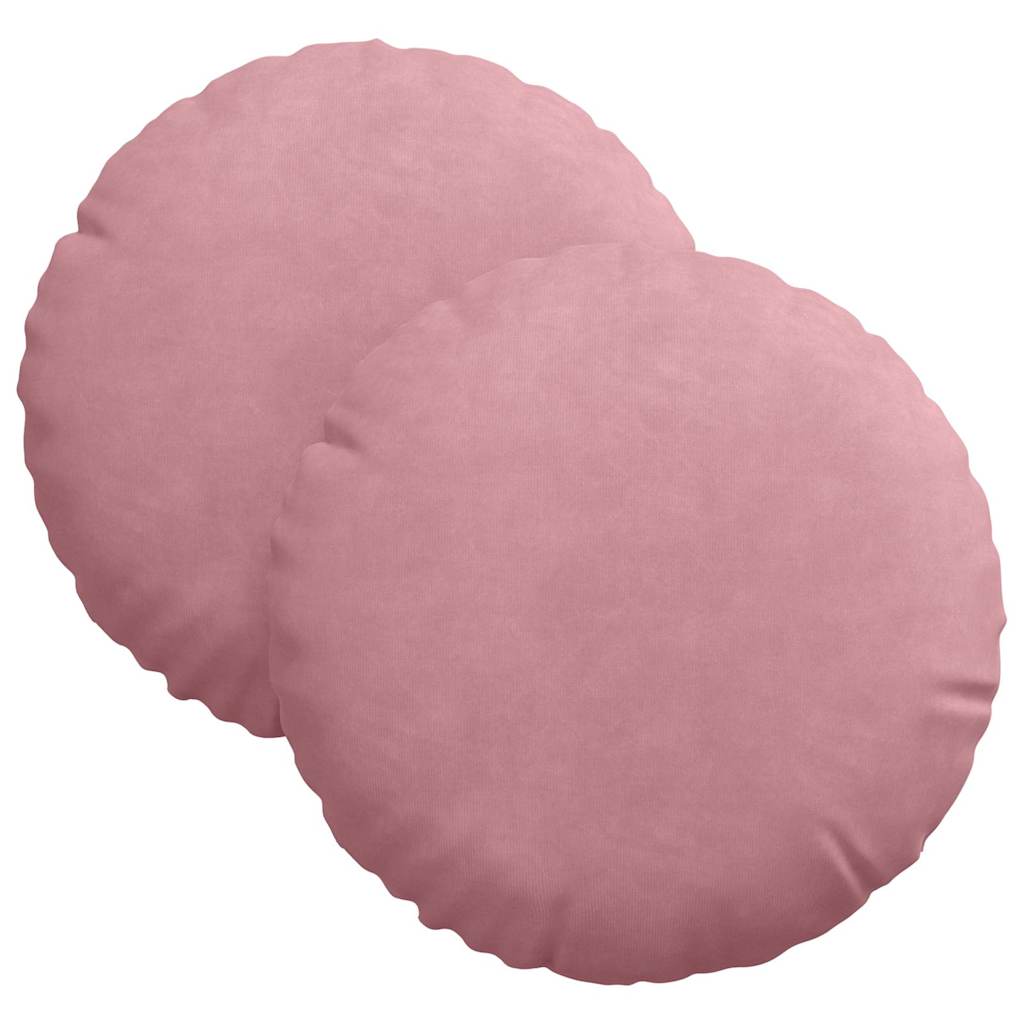 Sittkuddar 2 st Sammet Rosa Ø30 x 13 cm