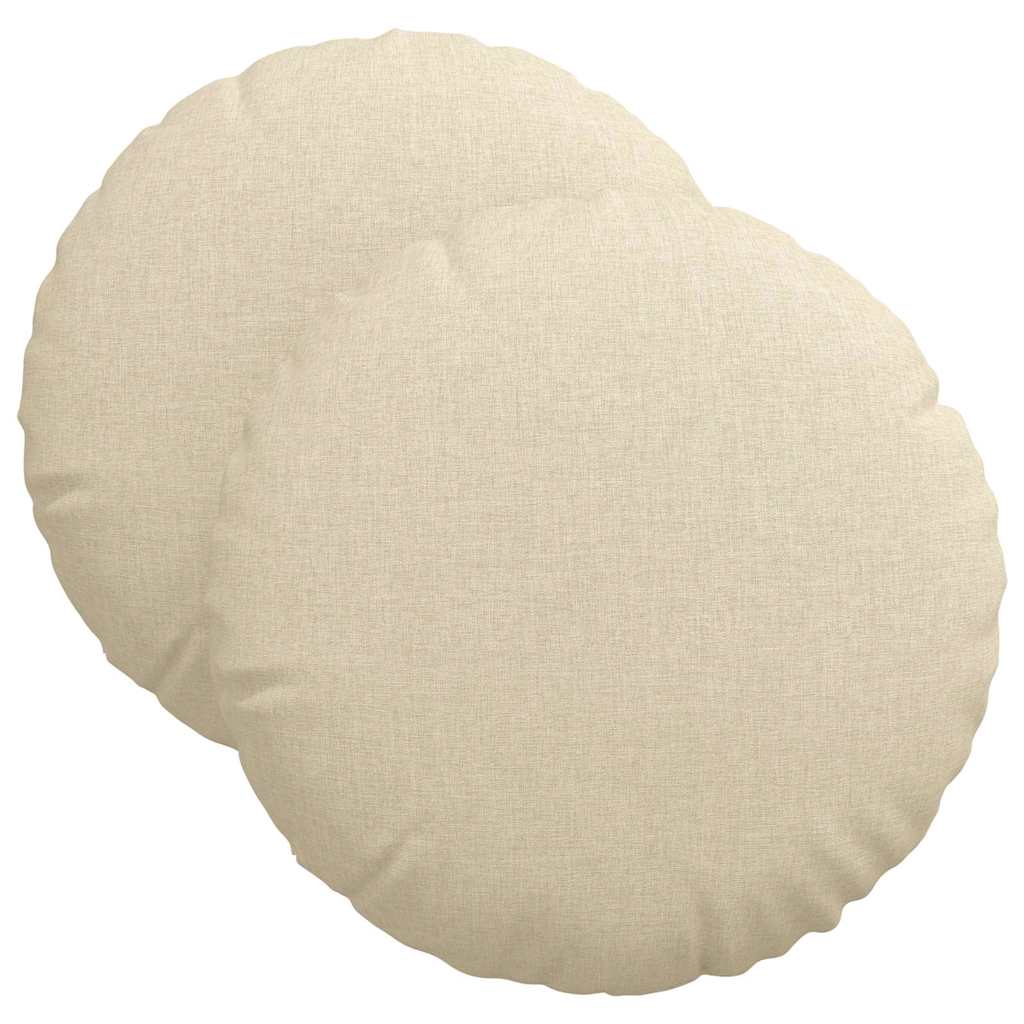 Sittkuddar 2 st tyg Kräm Ø40 x 13 cm
