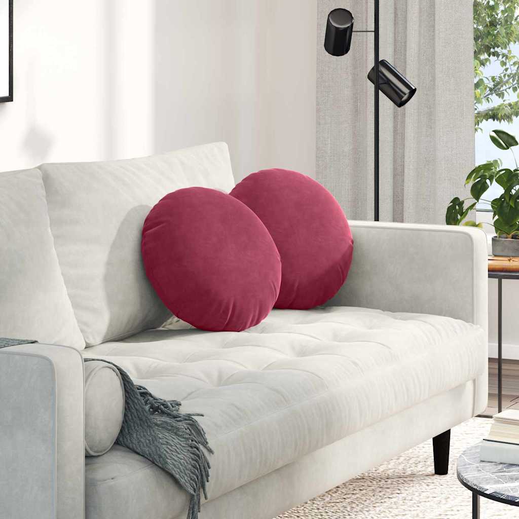 Sittkuddar 2 st Vinröd Ø 40 x 13 cm Sammet