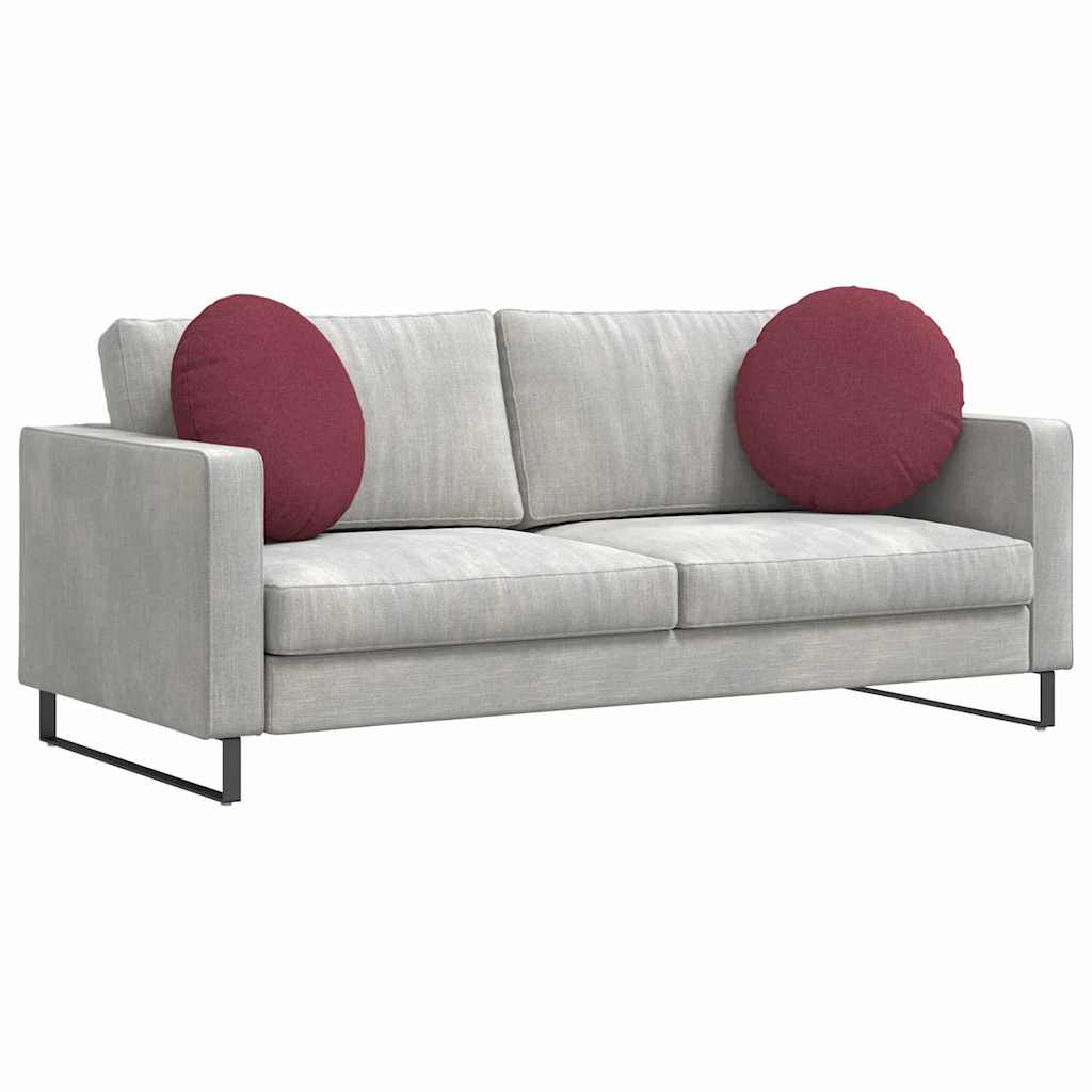 Sittkuddar 2 st Tyg Vinröd Ø50 x 19 cm