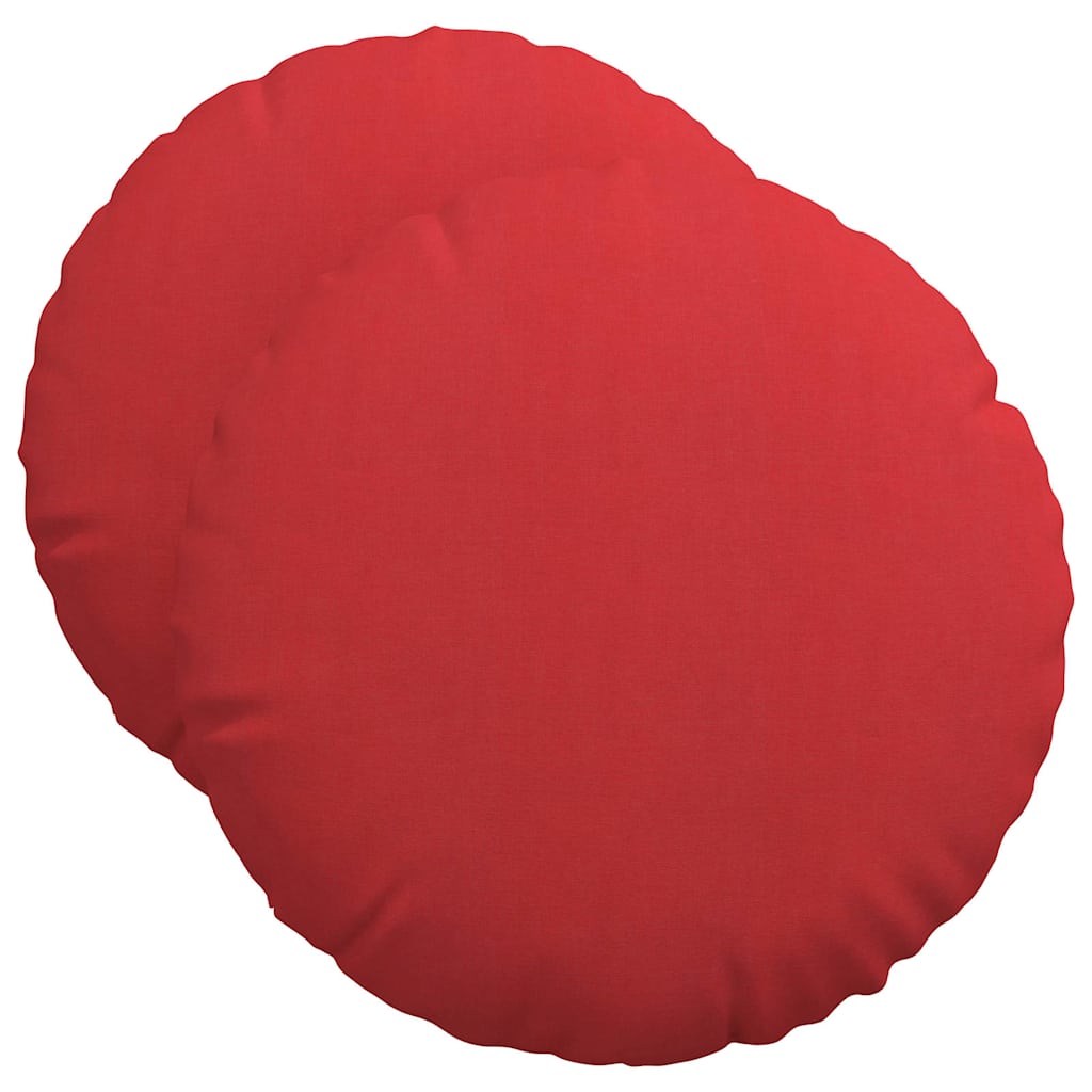 Sittkuddar 2 st Tyg Röd Ø50 x 19 cm