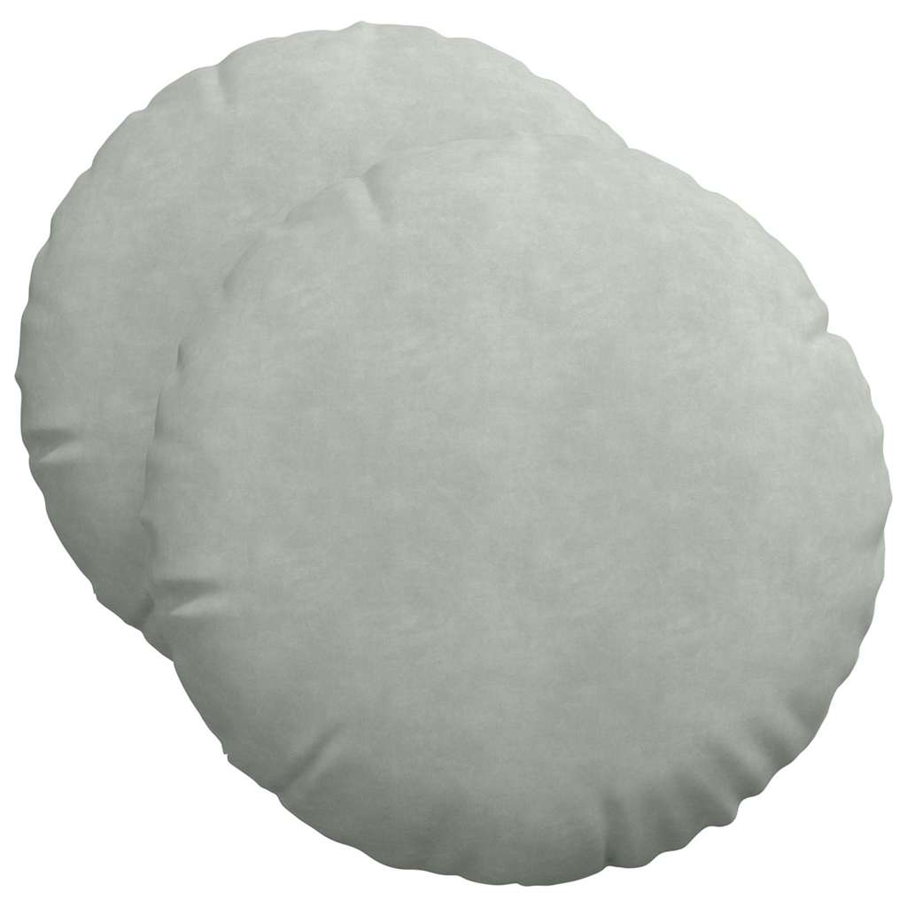 Sittkuddar 2 st Sammet Ljusgrå Ø50 x 19 cm