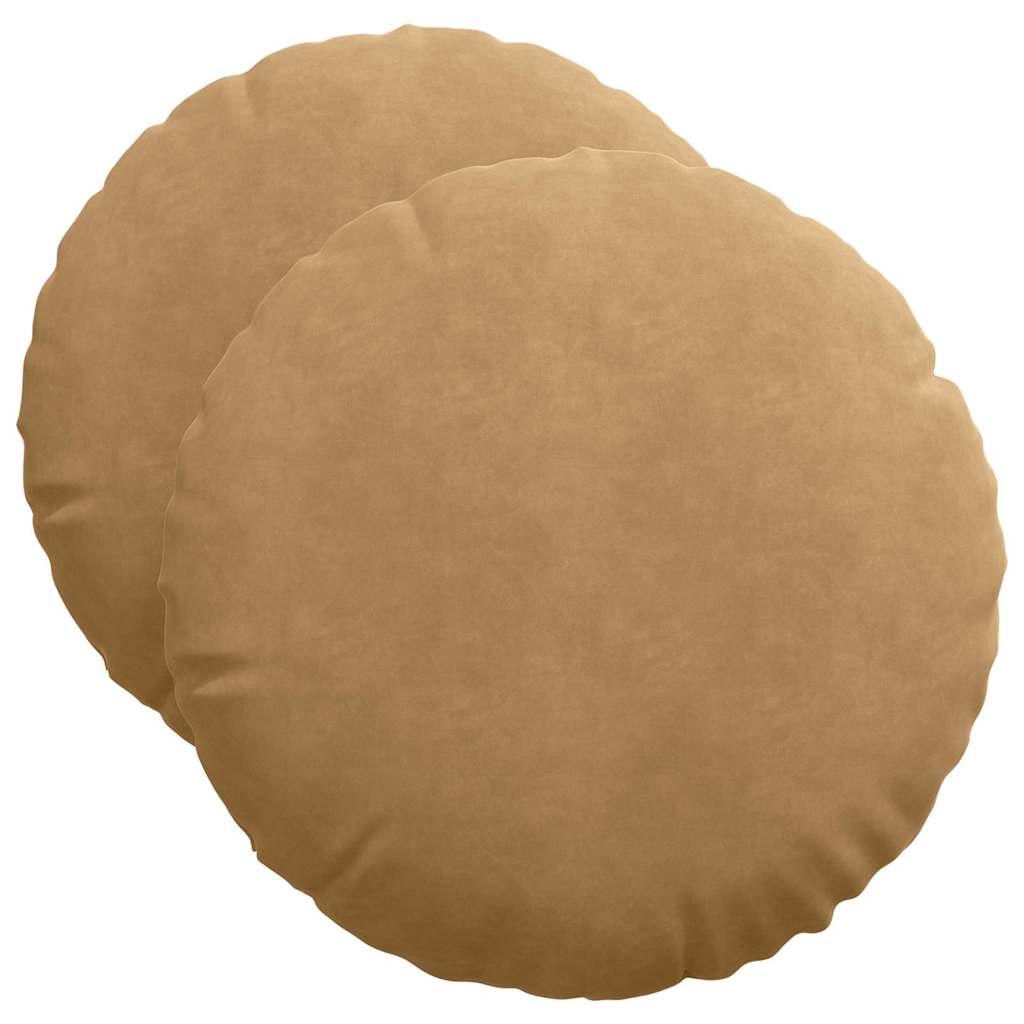 Sittkuddar 2 st Sammet Brun Ø50 x 19 cm