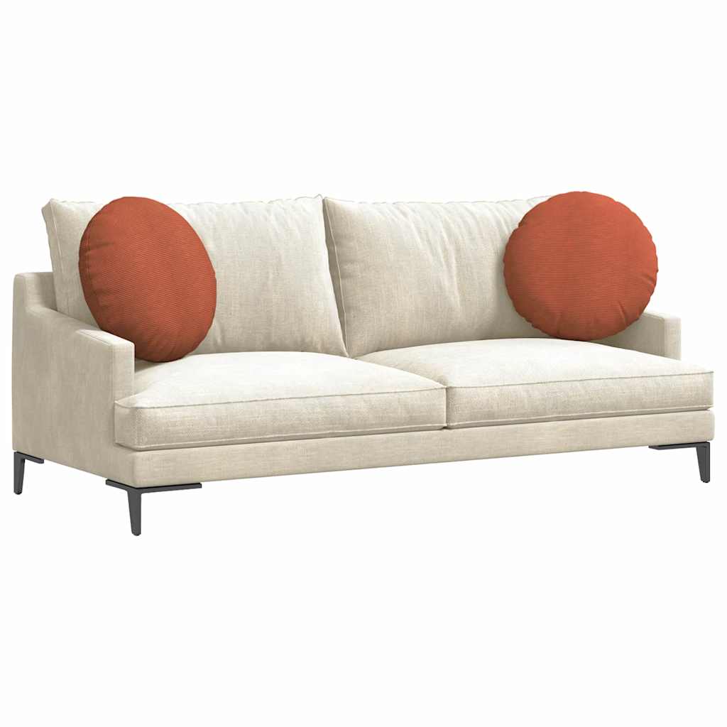 Sittkuddar 2 st Kordread tyg Röd orange Ø50 x 19 cm