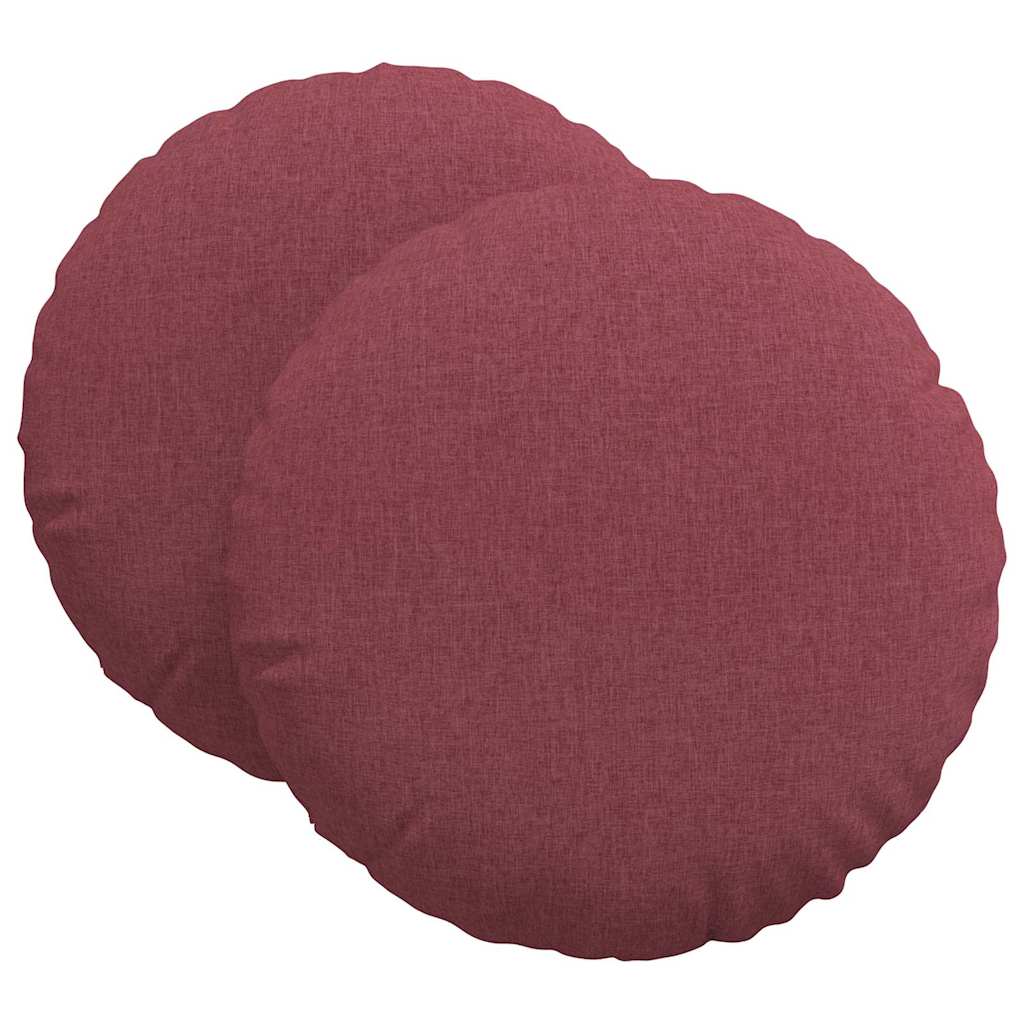 Sittkuddar 2 st Tyg Vinröd Ø60 x 21 cm