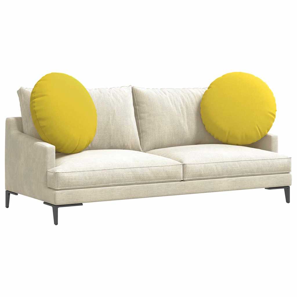 Sittkuddar 2 st tyg Ljusgul Ø60 x 21 cm