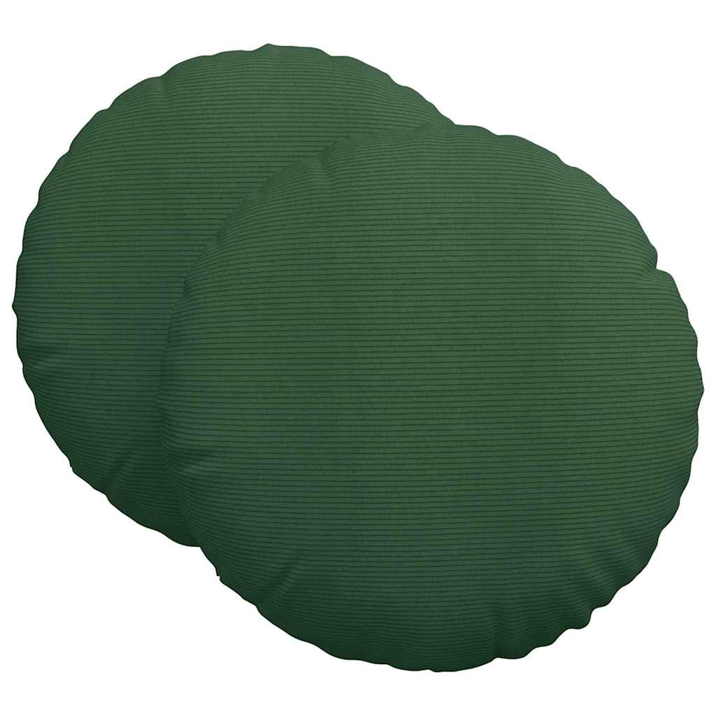 Sittkuddar 2 st Kordread tyg Mörkgrön Ø60 x 21 cm