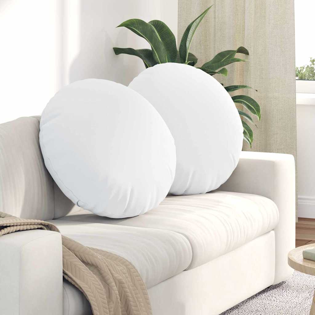 Sittkuddar 2 st Tyg Vit Ø80 x 29 cm