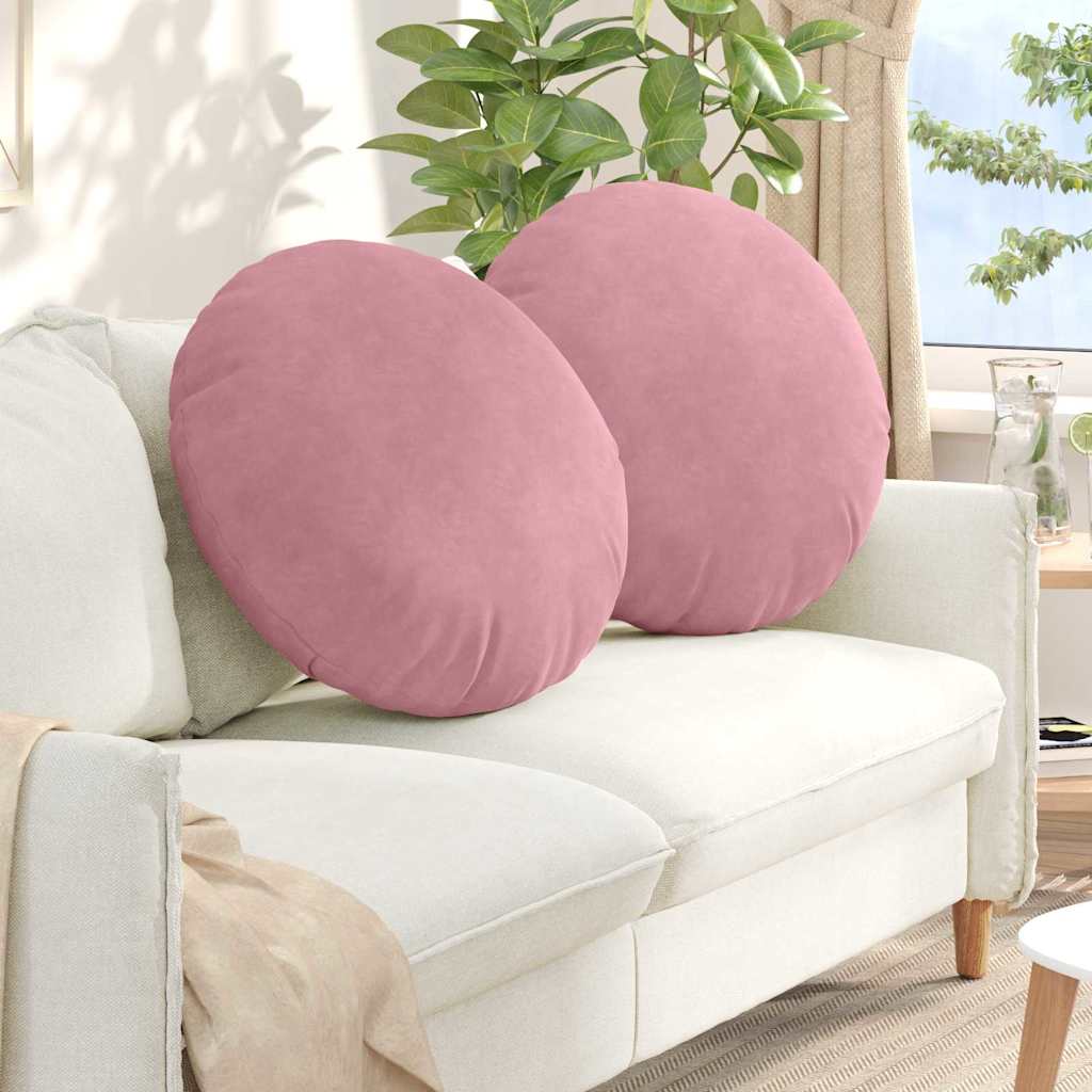 Sittkuddar 2 st Sammet Rosa Ø 80 x 29 cm