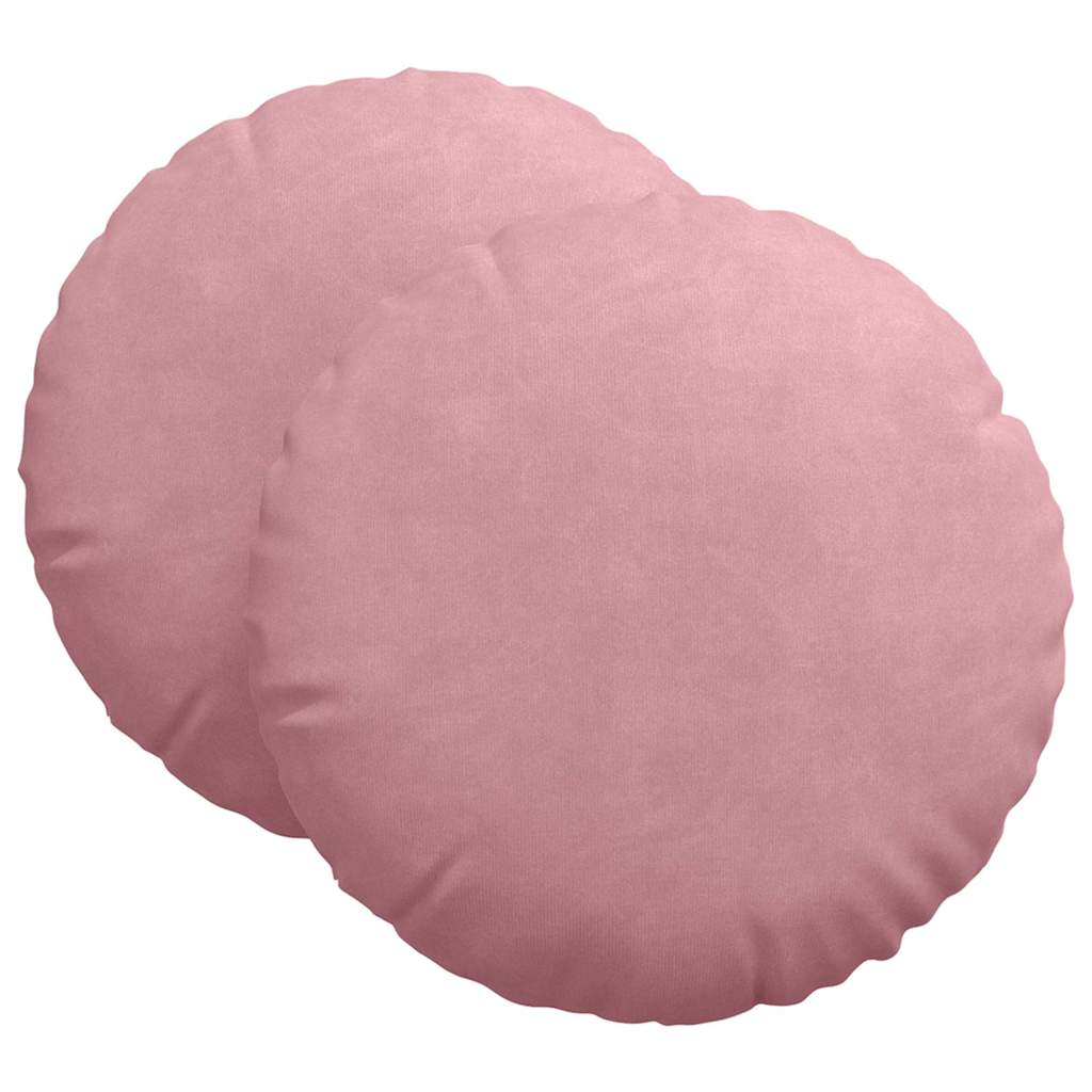 Sittkuddar 2 st Sammet Rosa Ø 80 x 29 cm