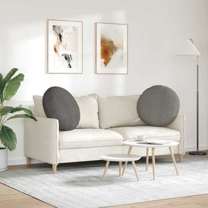 Sittkuddar 2 pcs Ljusgrå Ø 80 cm Kordread tyg