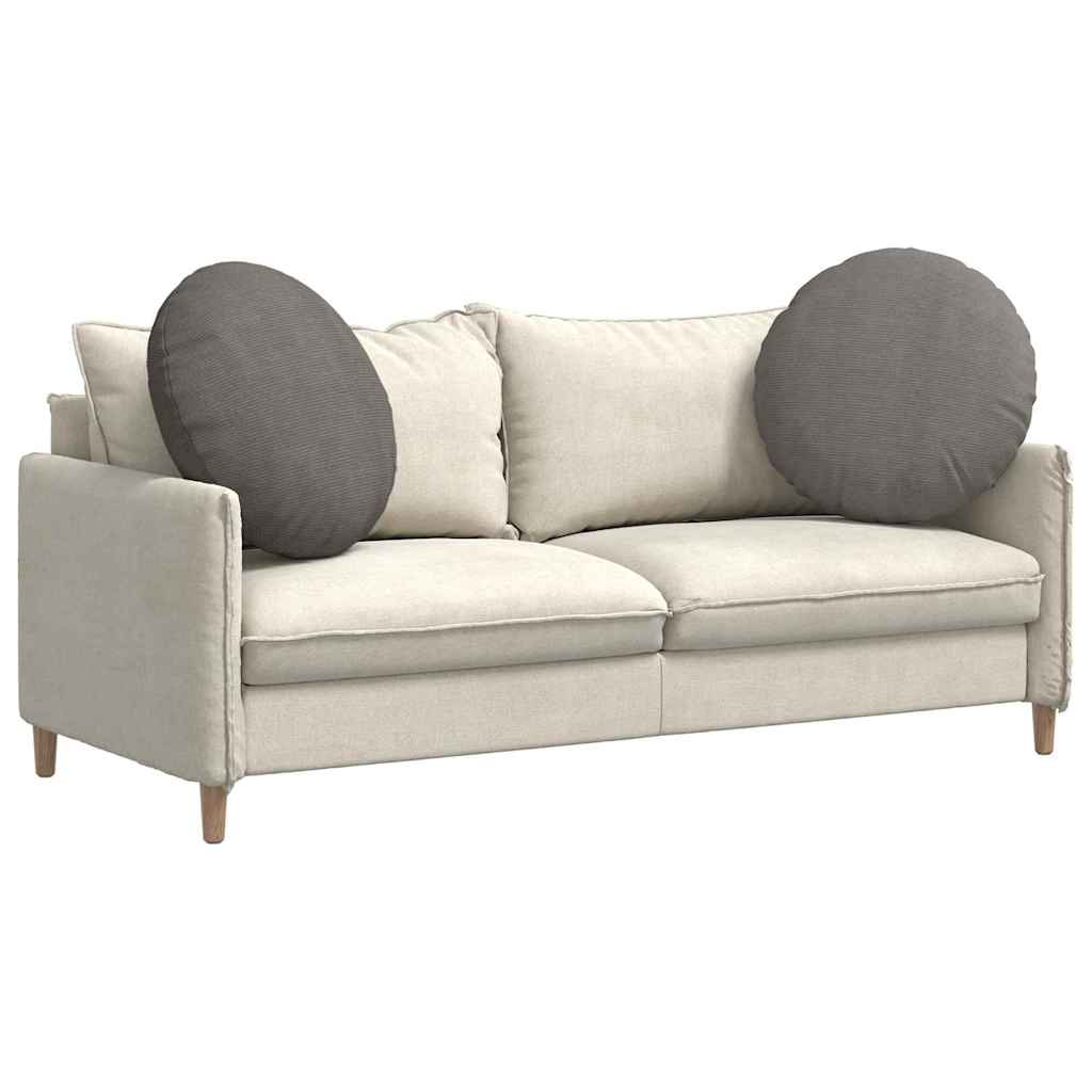 Sittkuddar 2 st Kordread tyg Ljusgrå Ø 80 cm
