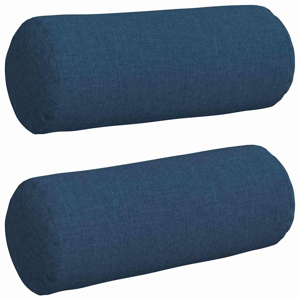 Bolsterkuddar 2 st tyg Blå Ø 15 x 40 cm