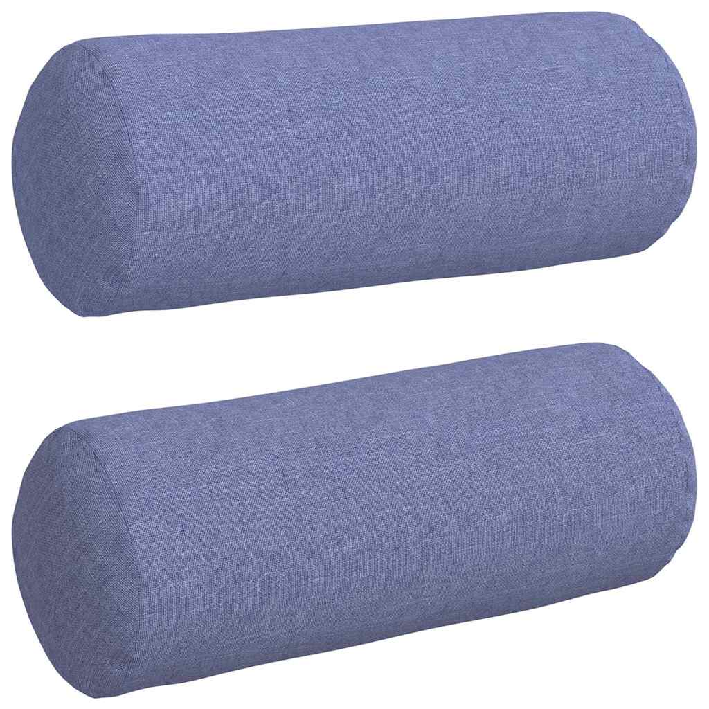 Bolsterkuddar 2 st tyg Jeansblå Ø 15 x 40 cm