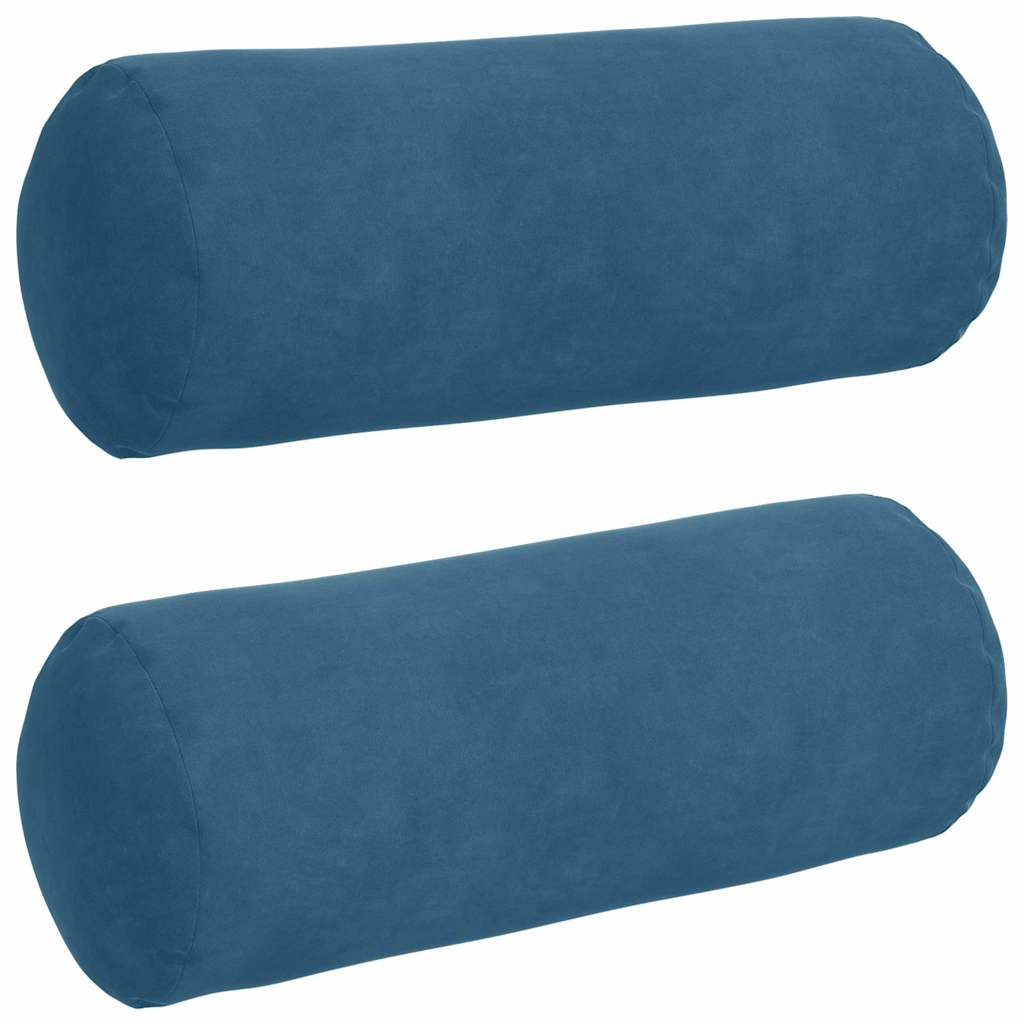 Bolsterkuddar 2 st Blå Ø 15 x 40 cm Kordread tyg
