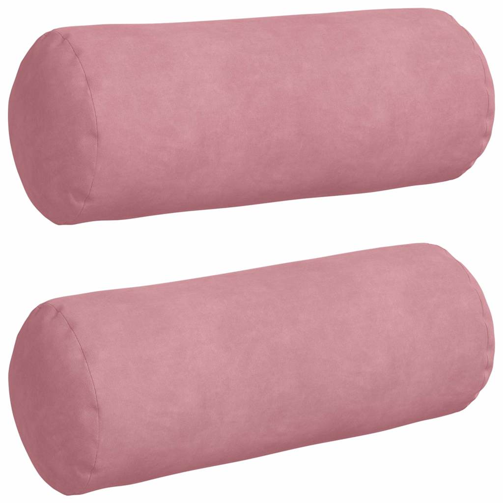 Bolsterkuddar 2 st Rosa Ø 15 x 40 cm Kordread tyg