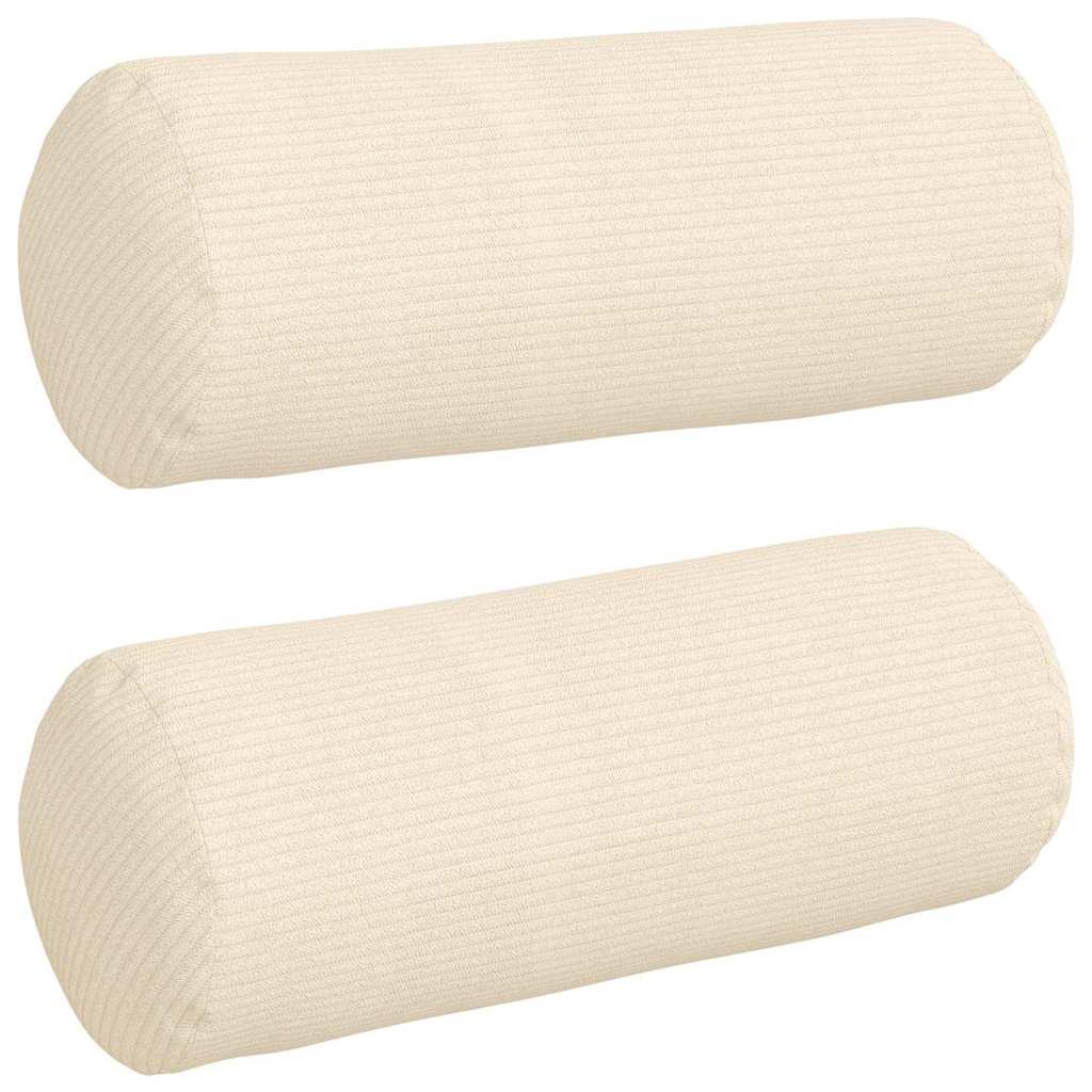 Bolsterkuddar 2 pcs Kräm Ø 15 x 40 cm Kordread tyg