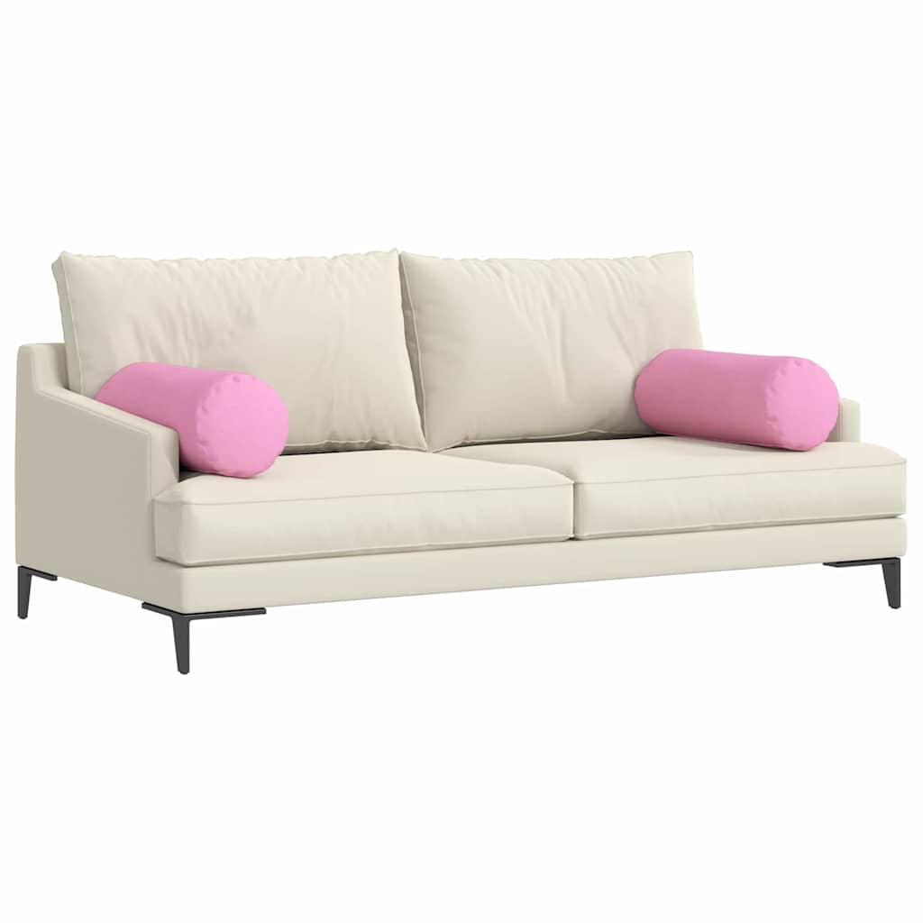 Bolsterkuddar 2 st tyg Rosa Ø 25 x 70 cm