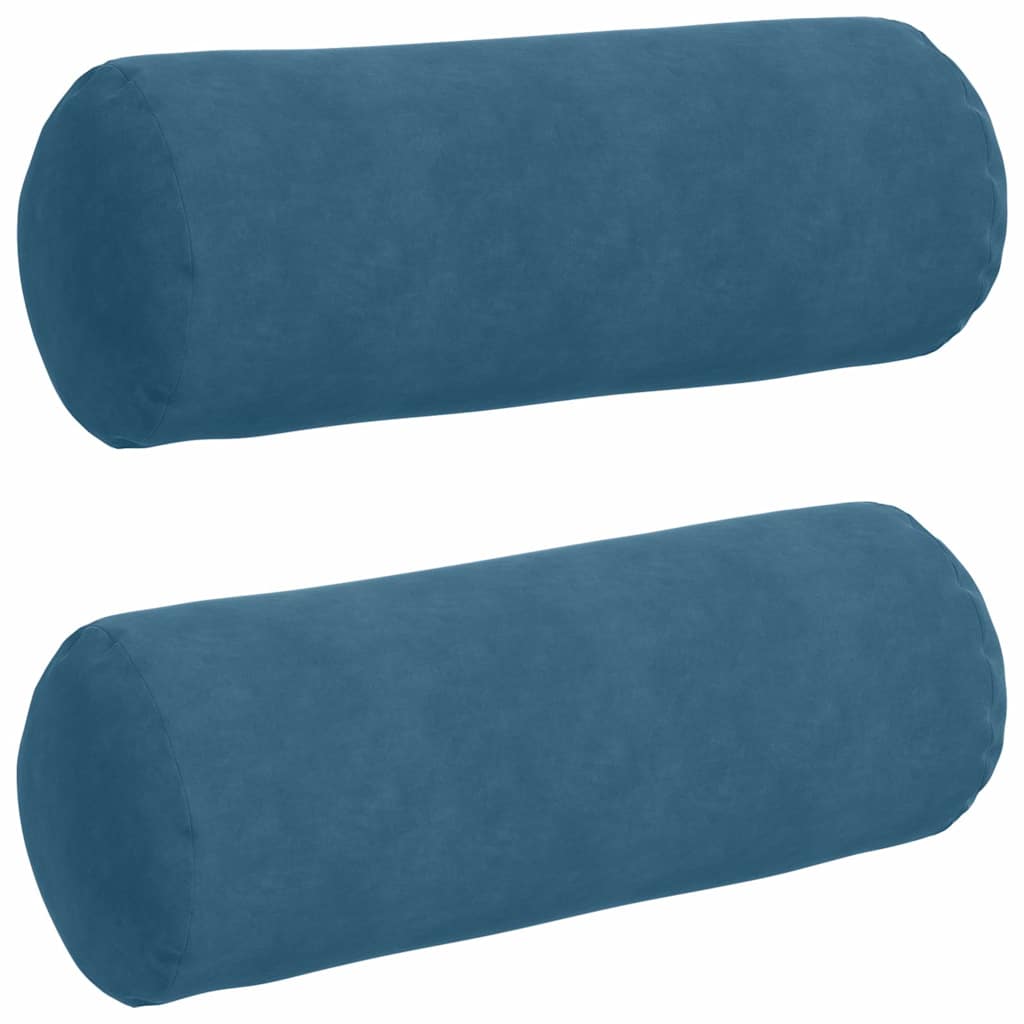 Bolsterkuddar 2 st Blå Ø 25 x 70 cm Kordread tyg