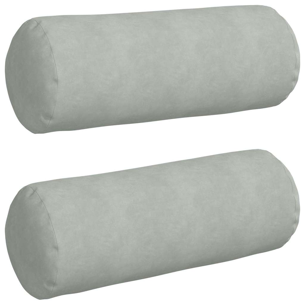 Bolsterkuddar 2 st Ljusgrå Ø 25 x 70 cm Kordread tyg