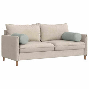 Bolsterkuddar 2 pcs Ljusgrå Ø 25 x 70 cm Kordread tyg