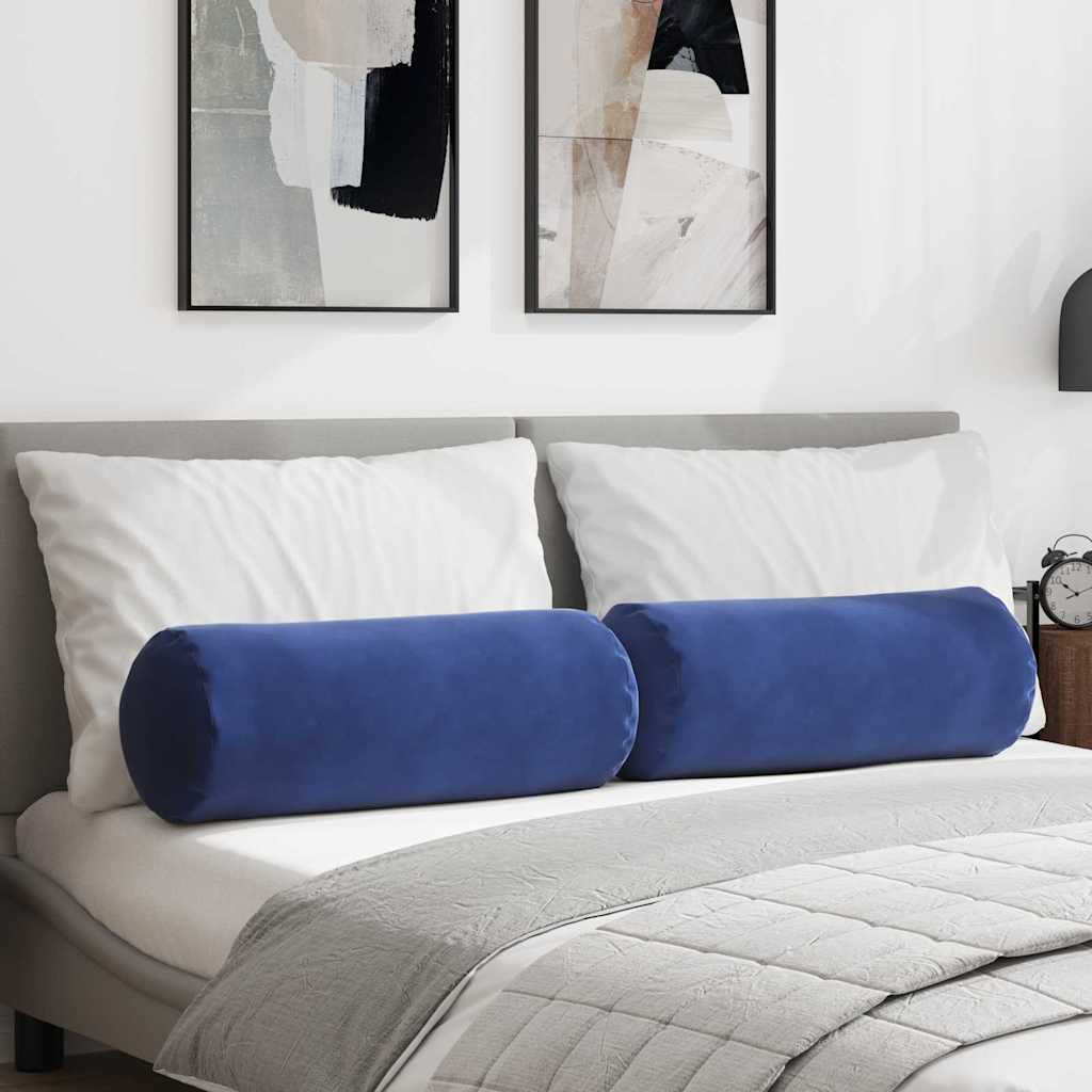 Bolsterkuddar 2 pcs Polisblå Ø 25 x 70 cm Kordread tyg