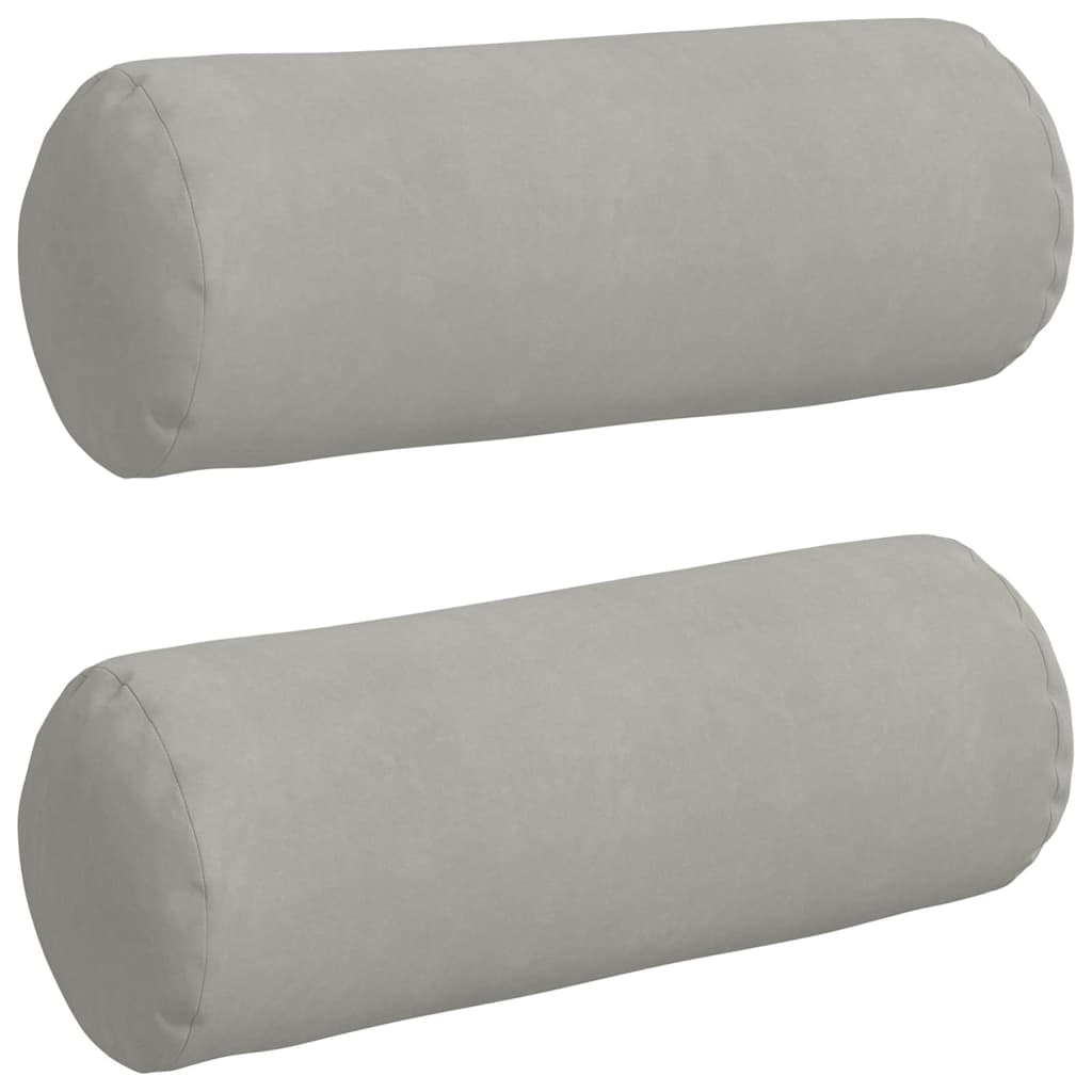 Bolsterkuddar 2 pcs Ljusgrå Ø 25 x 70 cm Mikrofiber Tyg