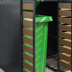 Förvaring för 3 soptunnor Antracit 340 x 77,5 x 115,5 cm Stål