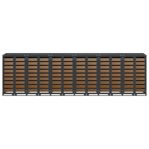 Förvaring för 3 soptunnor Antracit 340 x 77,5 x 115,5 cm Stål