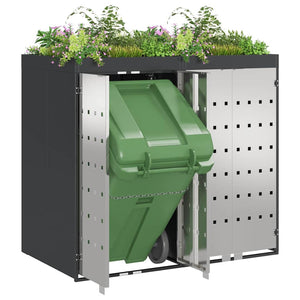 Förvaring för 3 soptunnor Antracit 340 x 77,5 x 115,5 cm Stål