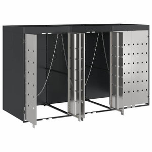 Förvaring för 3 soptunnor Antracit 340 x 77,5 x 115,5 cm Stål