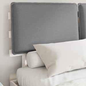 Sängram med Klädd Huvudgavel Ljusgrå 135 x 190 cm Massiv furu