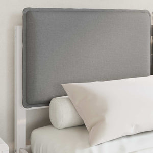 Sängram med Klädd Huvudgavel Ljusgrå 140 x 190 cm Massiv furu