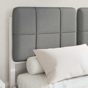 Sängram med Klädd Huvudgavel Ljusgrå 120 x 200 cm Massiv furu