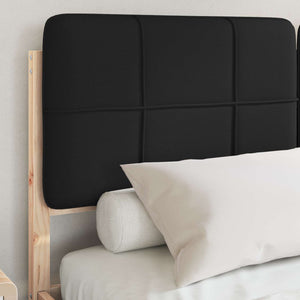 Sängram med Klädd Huvudgavel Svart 140 x 190 cm Massiv furu