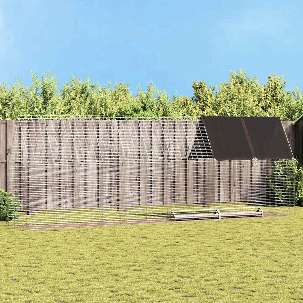 Hönshus 2 st Silver 600 x 100 x 210 cm Galvaniserat stål