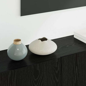 TV-väggmodul Väggmonterad 5 pcs Svart Ek Konstruerat trä