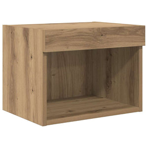 TV Vägg Enheter Väggmonterad 5 pcs Svart Ek Konstruerat trä