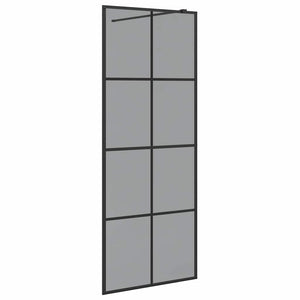 Walk-in Duschvägg Svart 80 x 195 cm härdat glas