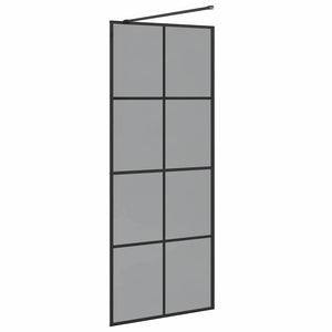Walk-in Duschvägg Svart 80 x 195 cm härdat glas